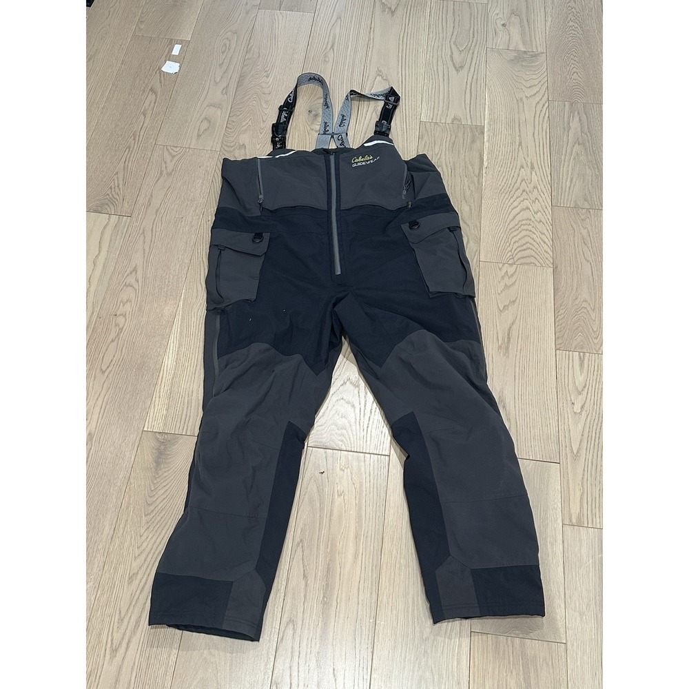 Cabela's Guidewear Mens Gore-Tex Thinsulate Fishing Bibs Overalls Black 2XL